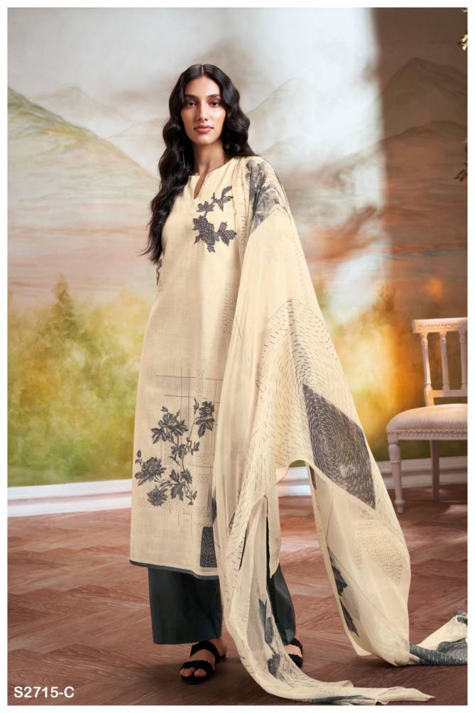 Nainika 2715 By Ganga Linen Printed Premium Cotton Dress Material Wholesale Shop In Surat